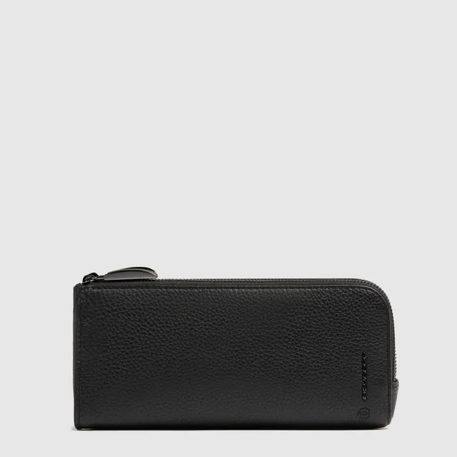 Piquadro Black Square Pochette Herren Schwarz Leder