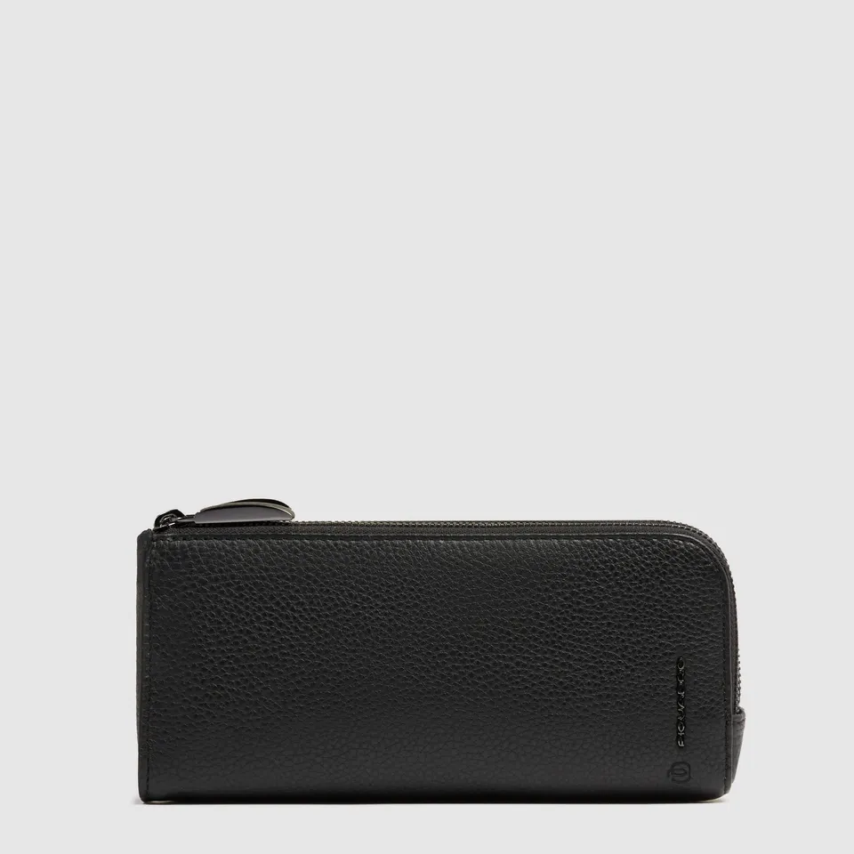 Piquadro Black Square Pochette Herren Schwarz Leder