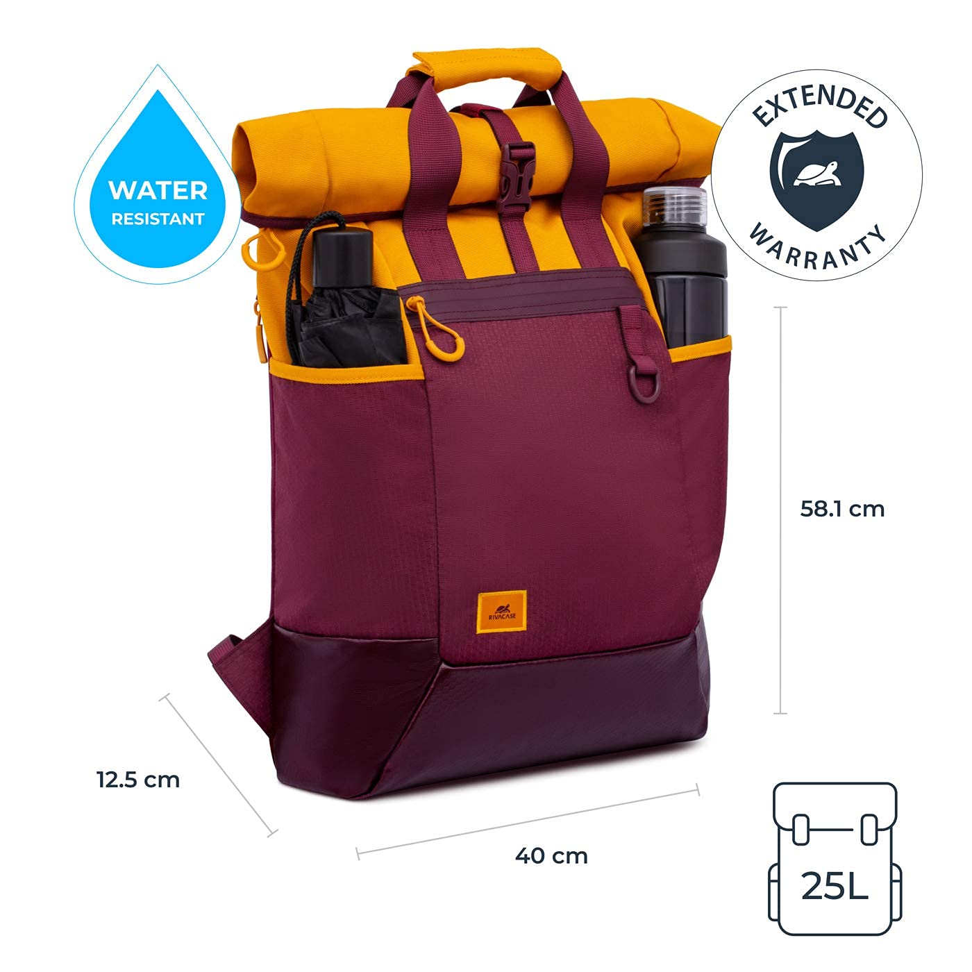 Rivacase Komodo Laptop Rucksack 15,6 Zoll Burgunderrot 25L