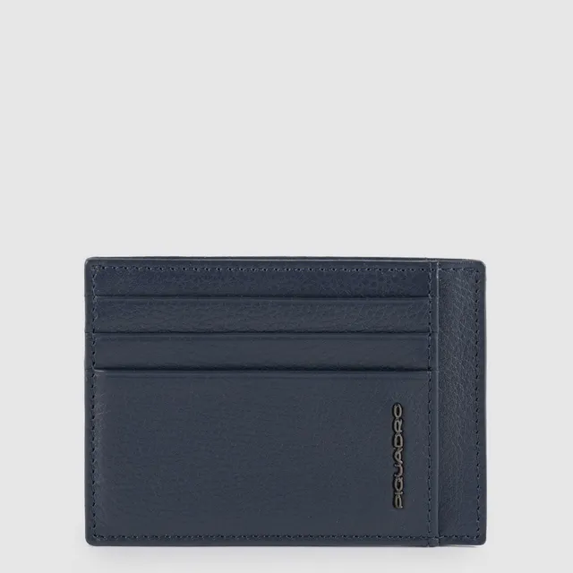 Piquadro Black Square Kartenetui Leder Blau RFID