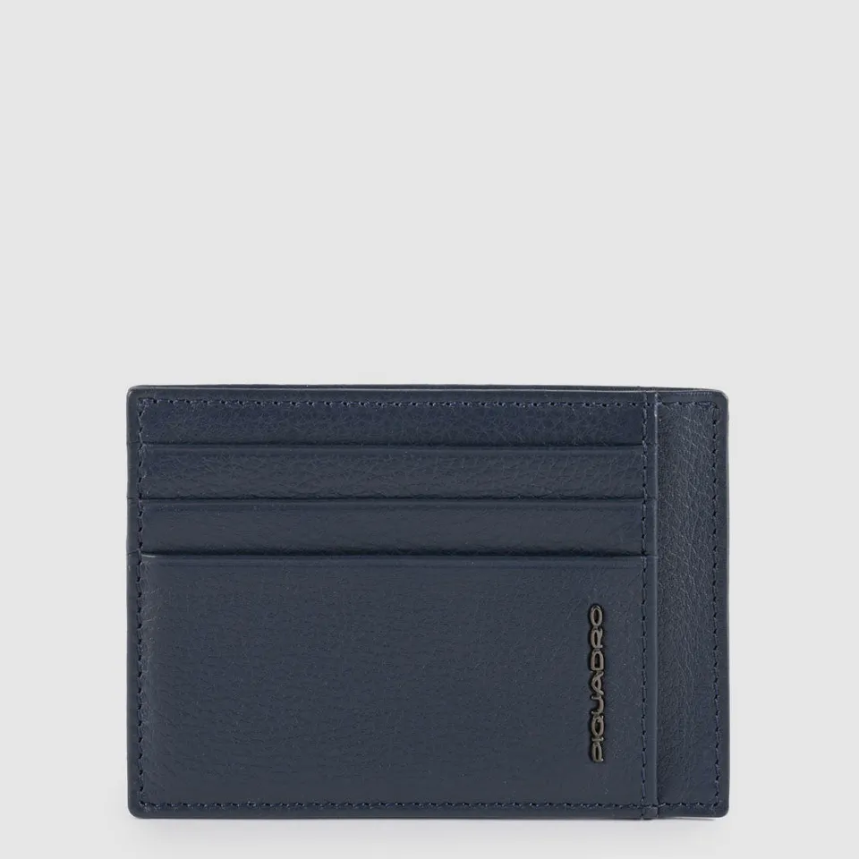 Piquadro Black Square Kartenetui Leder Blau RFID