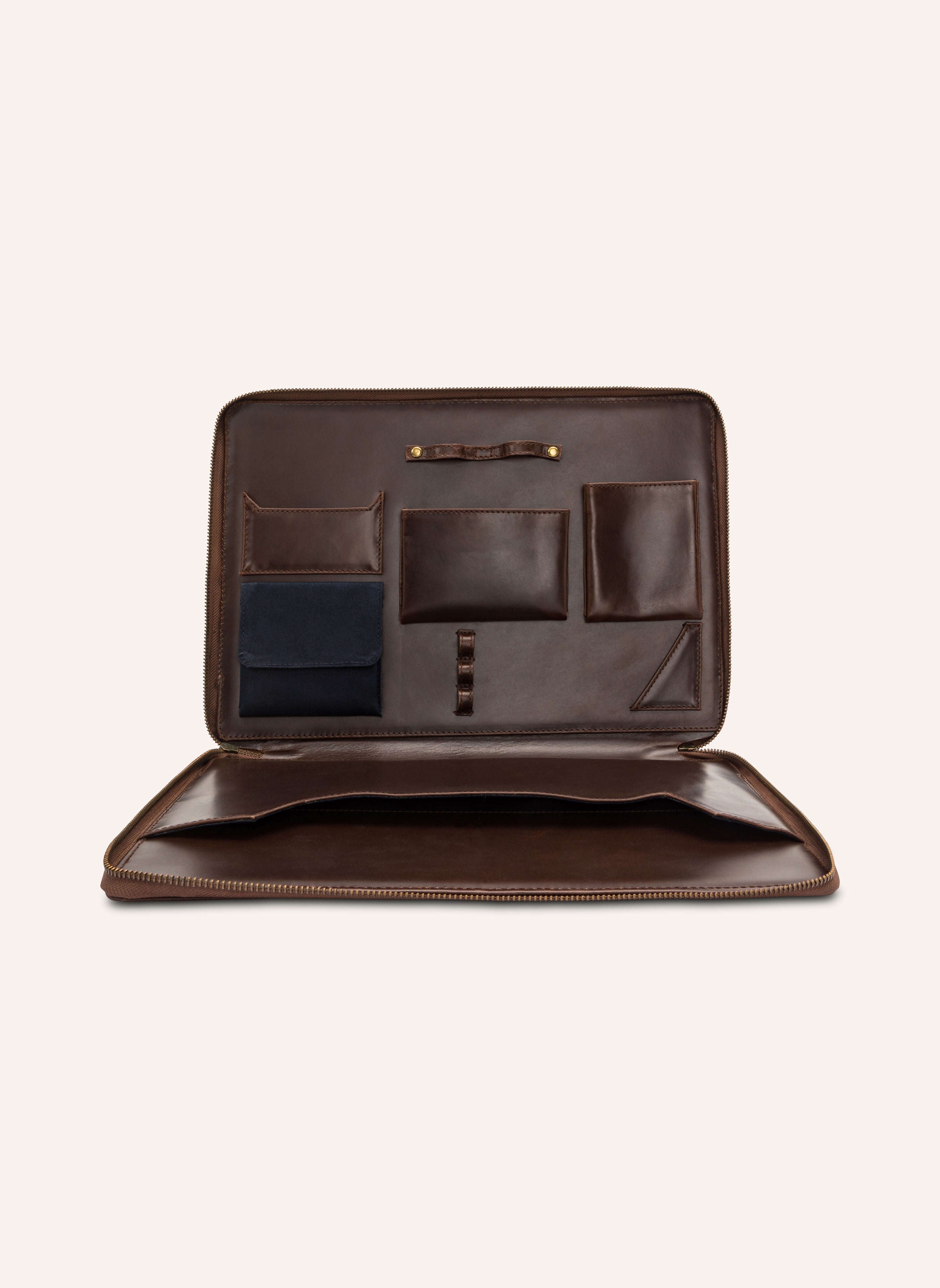 Buckle & Seam Ralph Dokumentenmappe Leder braun 14 Zoll