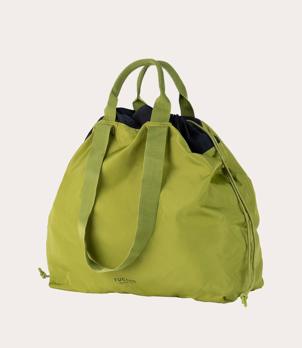 Tucano Sporta Shopper Schwarz faltbar Recycling Kordelzug