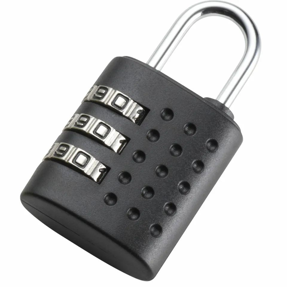 Lightpak Utensilientaschen Zahlenschloss Vorhängeschloss schwarz 3-stellig