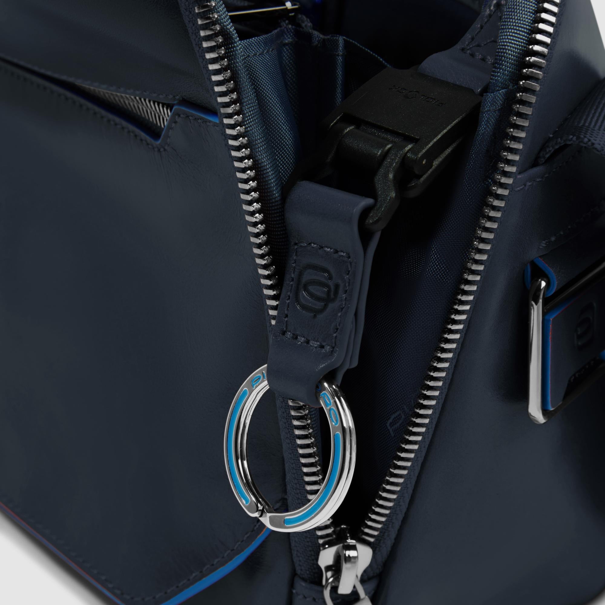 Piquadro Black Square Umhängetasche schwarz Leder RFID