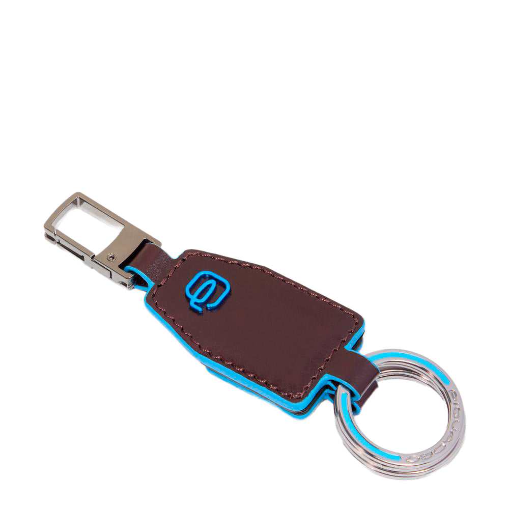 Piquadro Blue Square Schlüsselanhänger Leder Blau teilbar