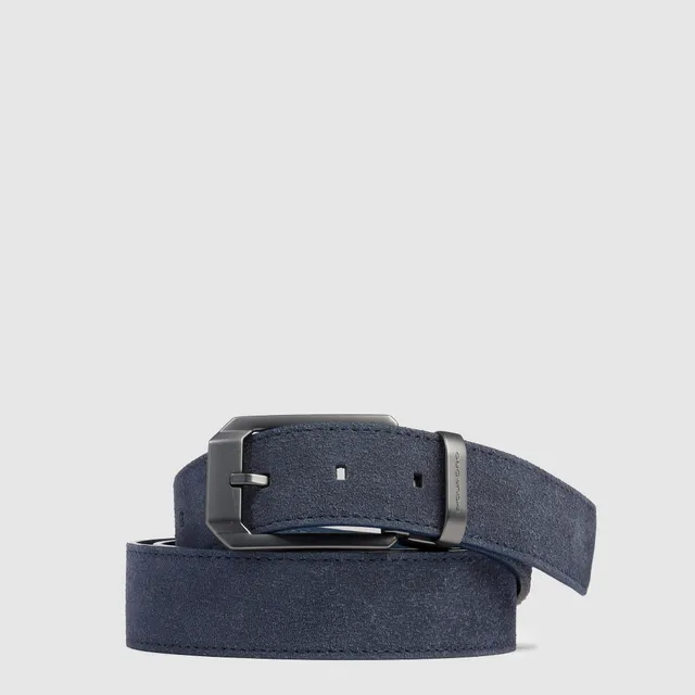 Piquadro Blue Square Herrengürtel Wildleder Blau