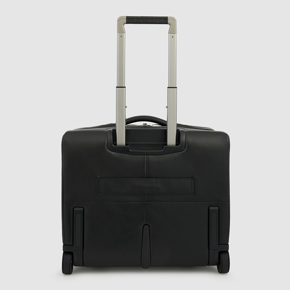 Piquadro PQLP Piloten Trolley 15,6 Zoll Schwarz Leder