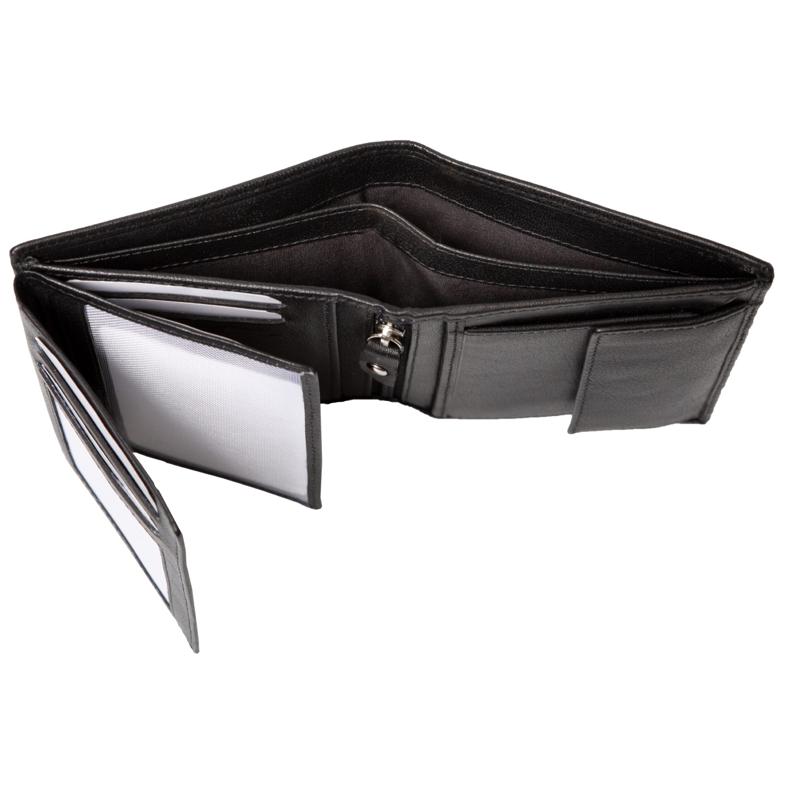 Lightpak Geldbörse Hochformat schwarz Leder 12x9,5 cm