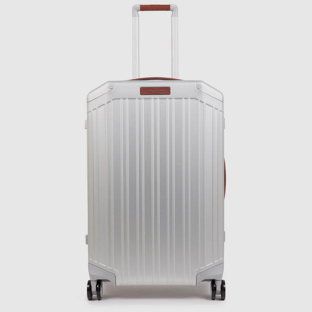 Piquadro PQLM Alu-Trolley 4 Rollen grau Handgepäck