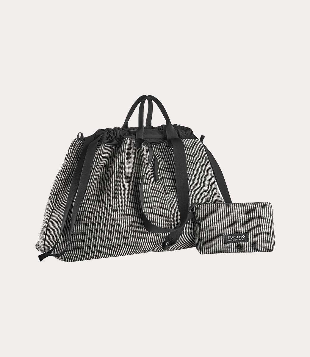 Tucano Carry Cleo Large Weekender Schwarz Stroheffekt