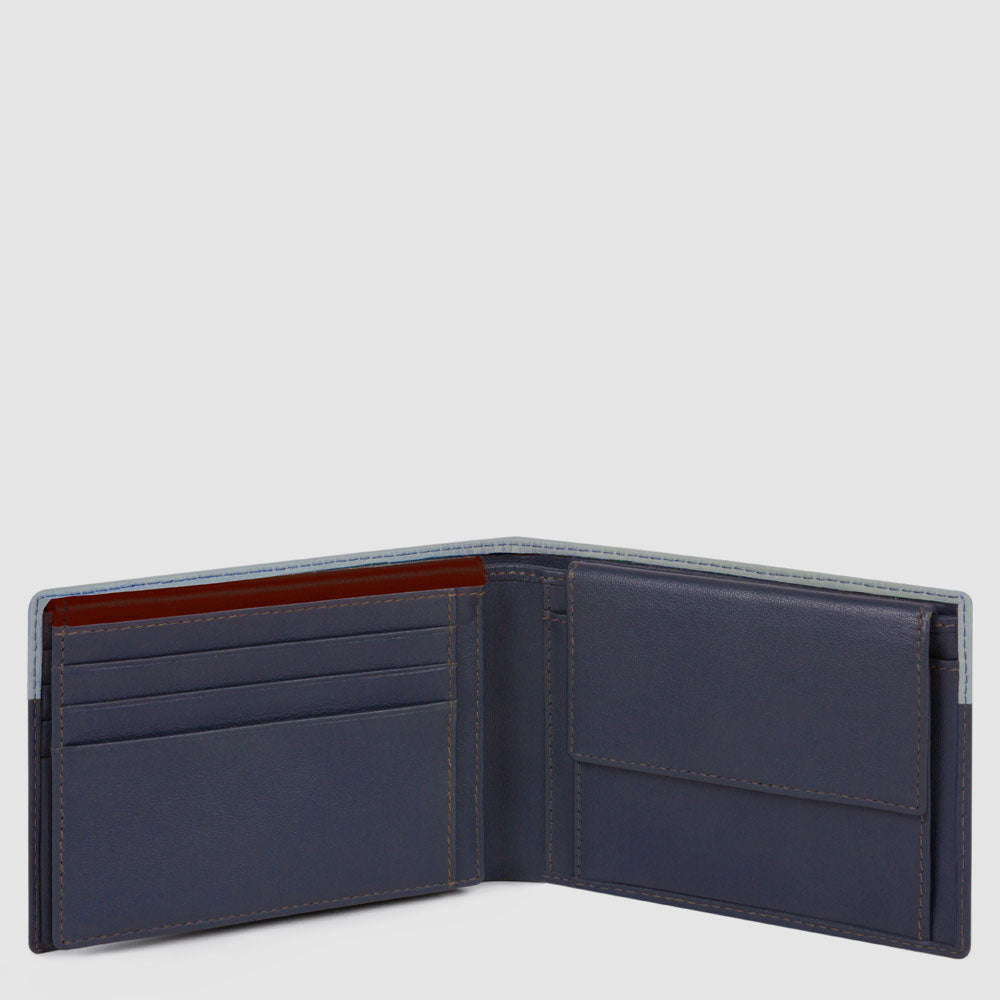 Piquadro Blue Square Geldbörse Herren Schwarz RFID Münzfach