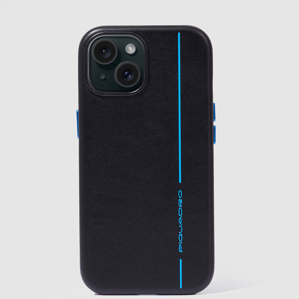 Piquadro Connequ Handyhülle iPhone 15 Plus 6,7 Zoll Leder
