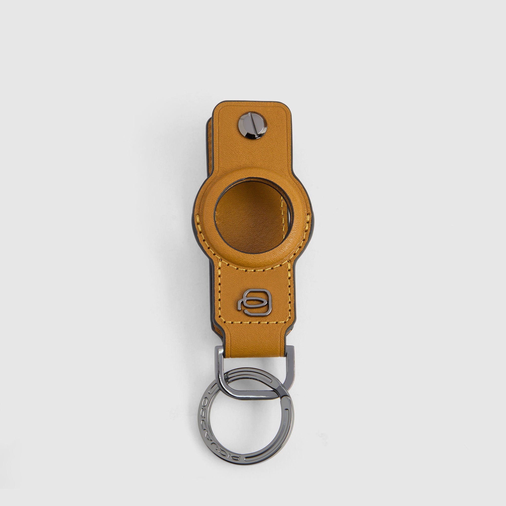 Piquadro Connequ Schlüsselanhänger Leder Schwarz AirTag-Fach