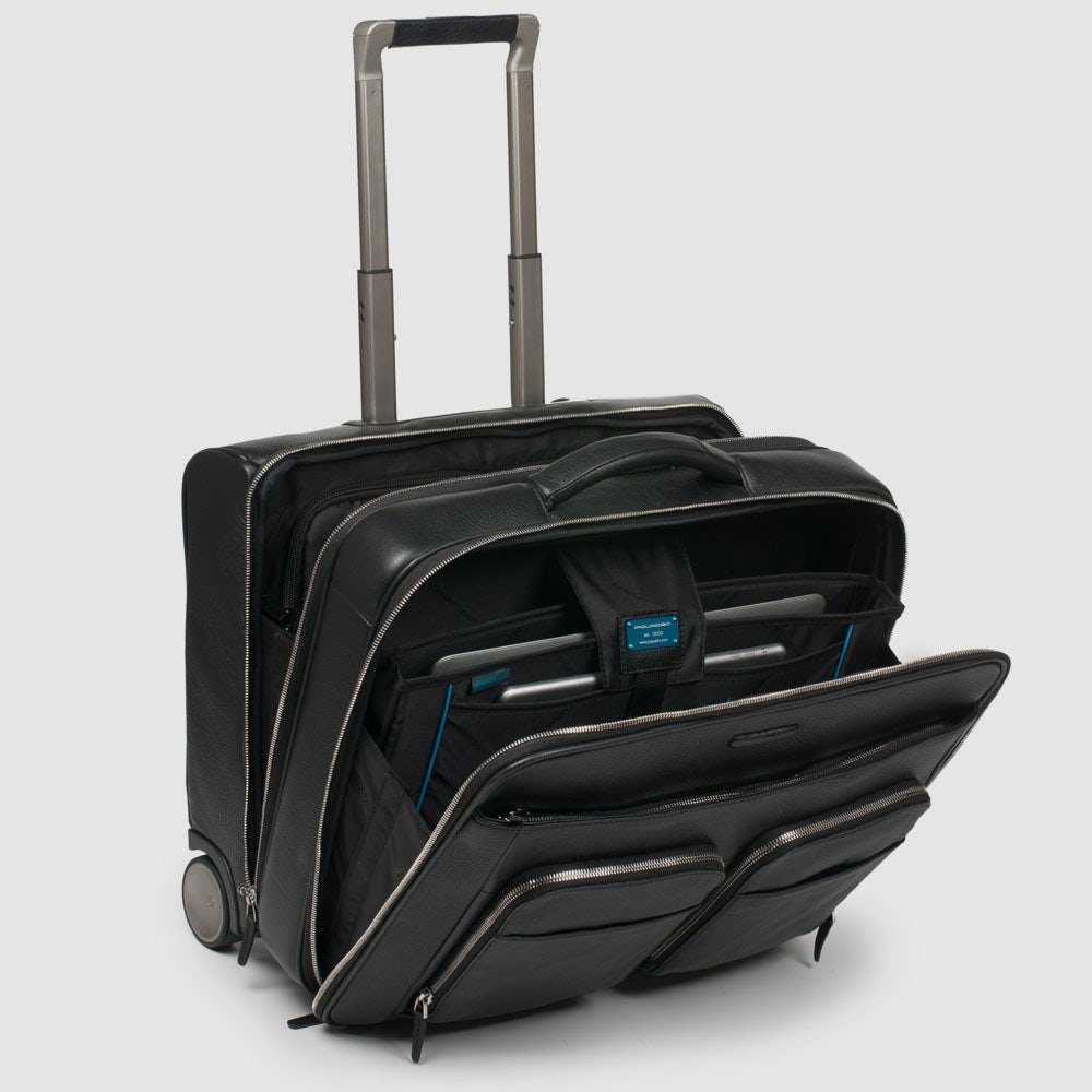 Piquadro PQLP Business Trolley Laptop 15,6 Zoll Schwarz