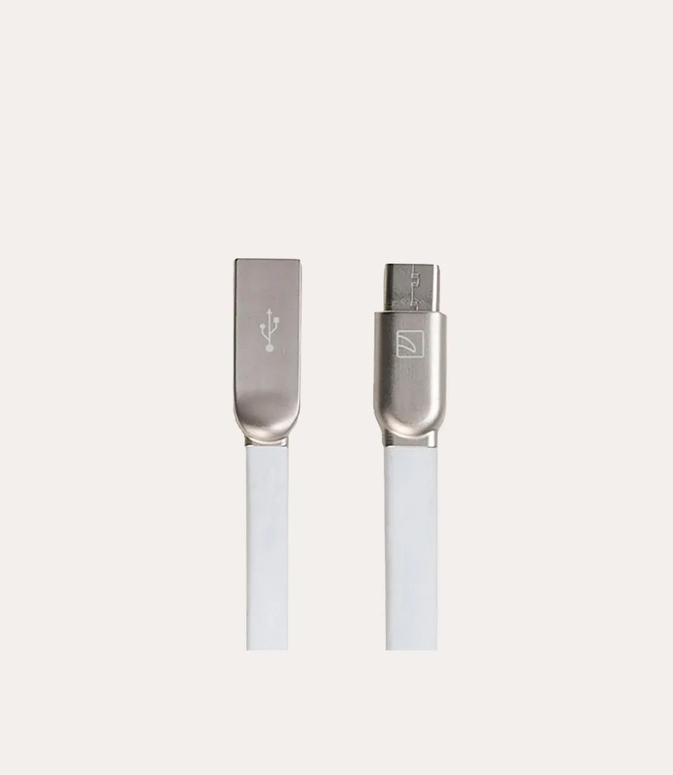 Tucano USB-C Kabel Flach Zink Schwarz Schnellladung