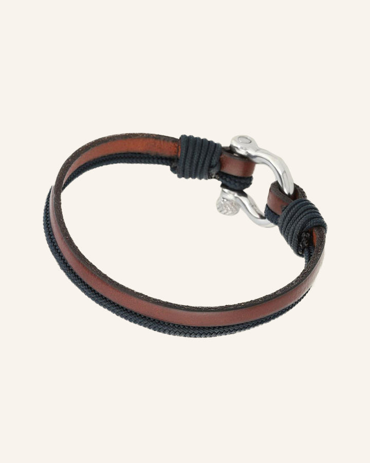 Buckle & Seam Oahu Lederarmband L Nylon Drehverschluss