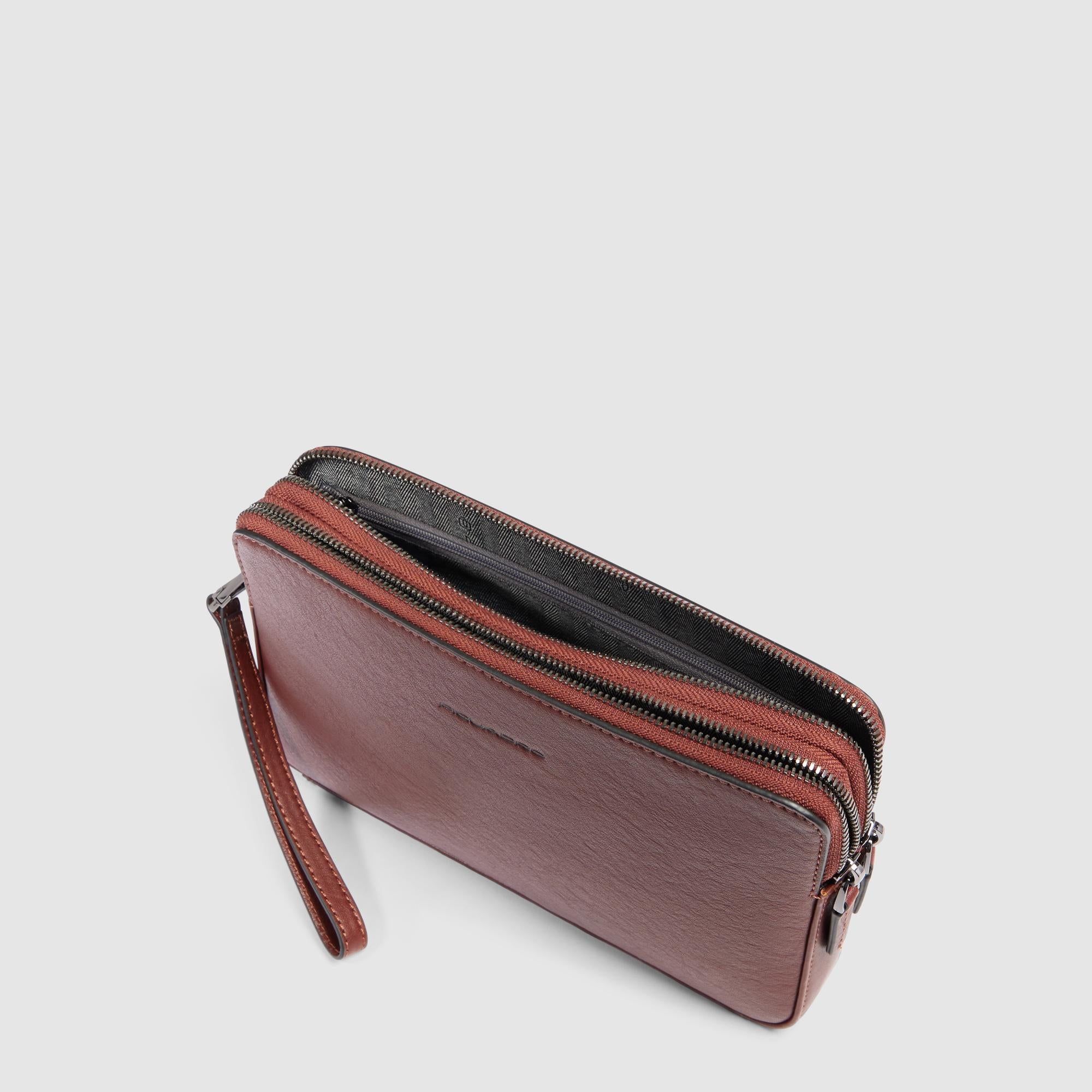 Piquadro Black Square Pochette Herren Leder mit Kartenfach