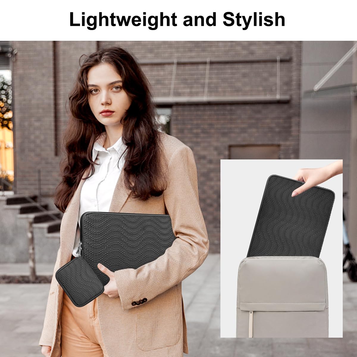 Arvok Business Laptop Sleeve 15 Zoll Laptoptasche Schwarz