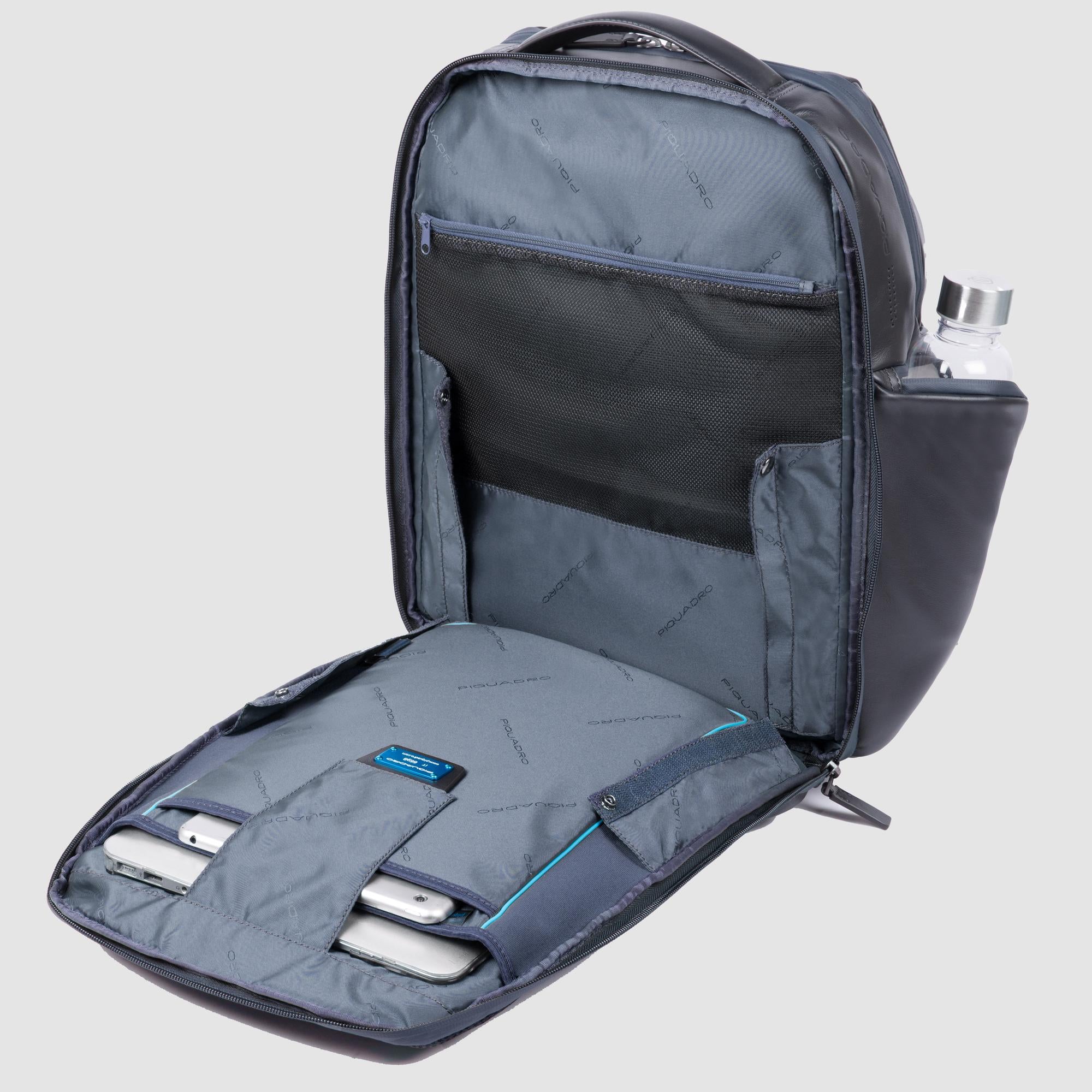 Piquadro Blue Square Rucksack 15,6 Zoll schwarz Leder