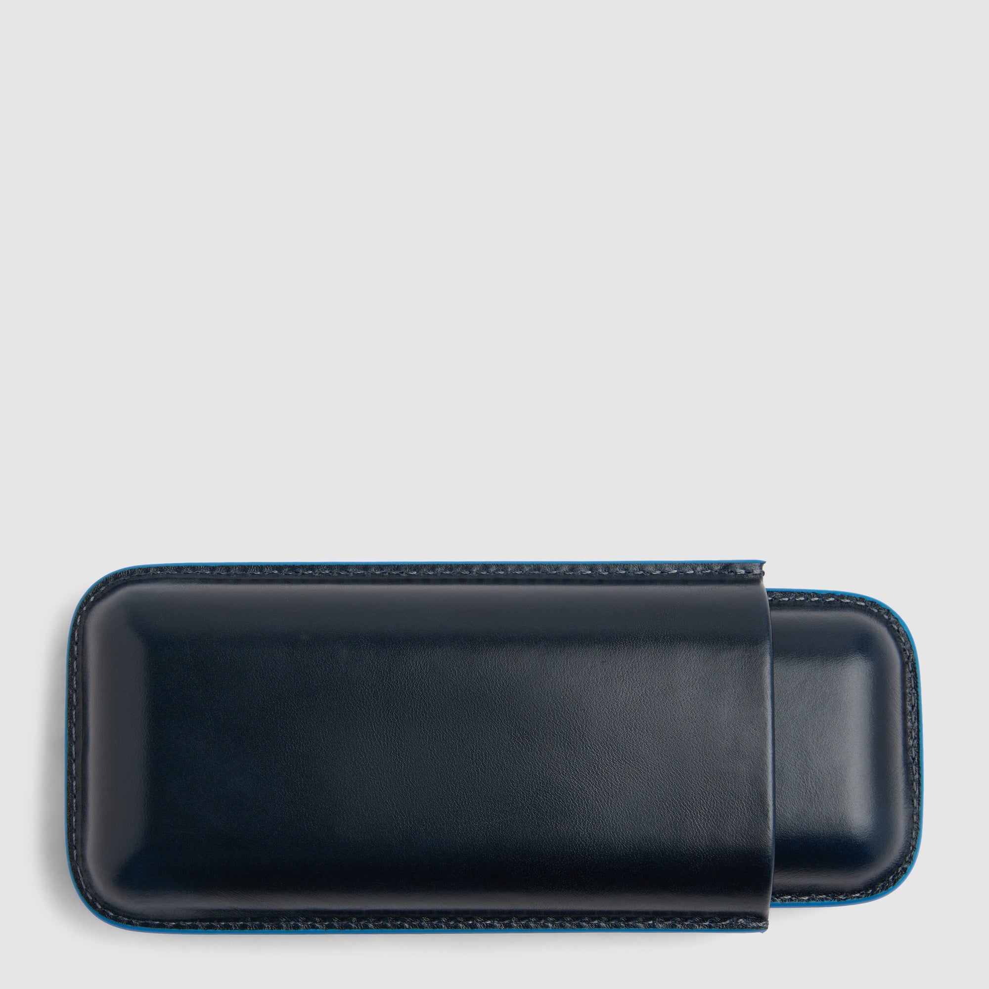 Piquadro Blue Square Zigarrenetui Leder Blau Zigarrenhülle