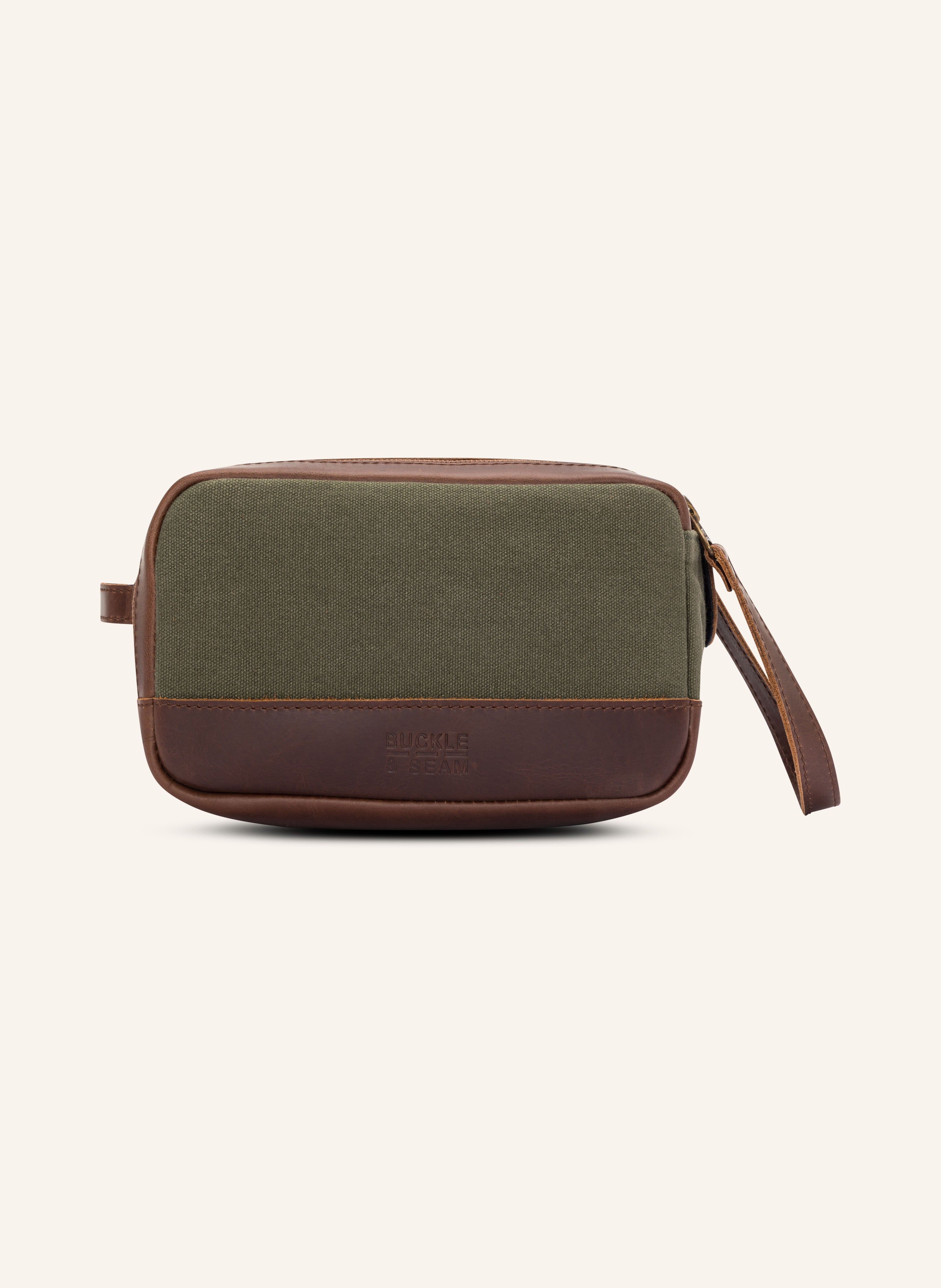 Buckle & Seam Bruno Dopp Bag Kulturtasche Canvas grün