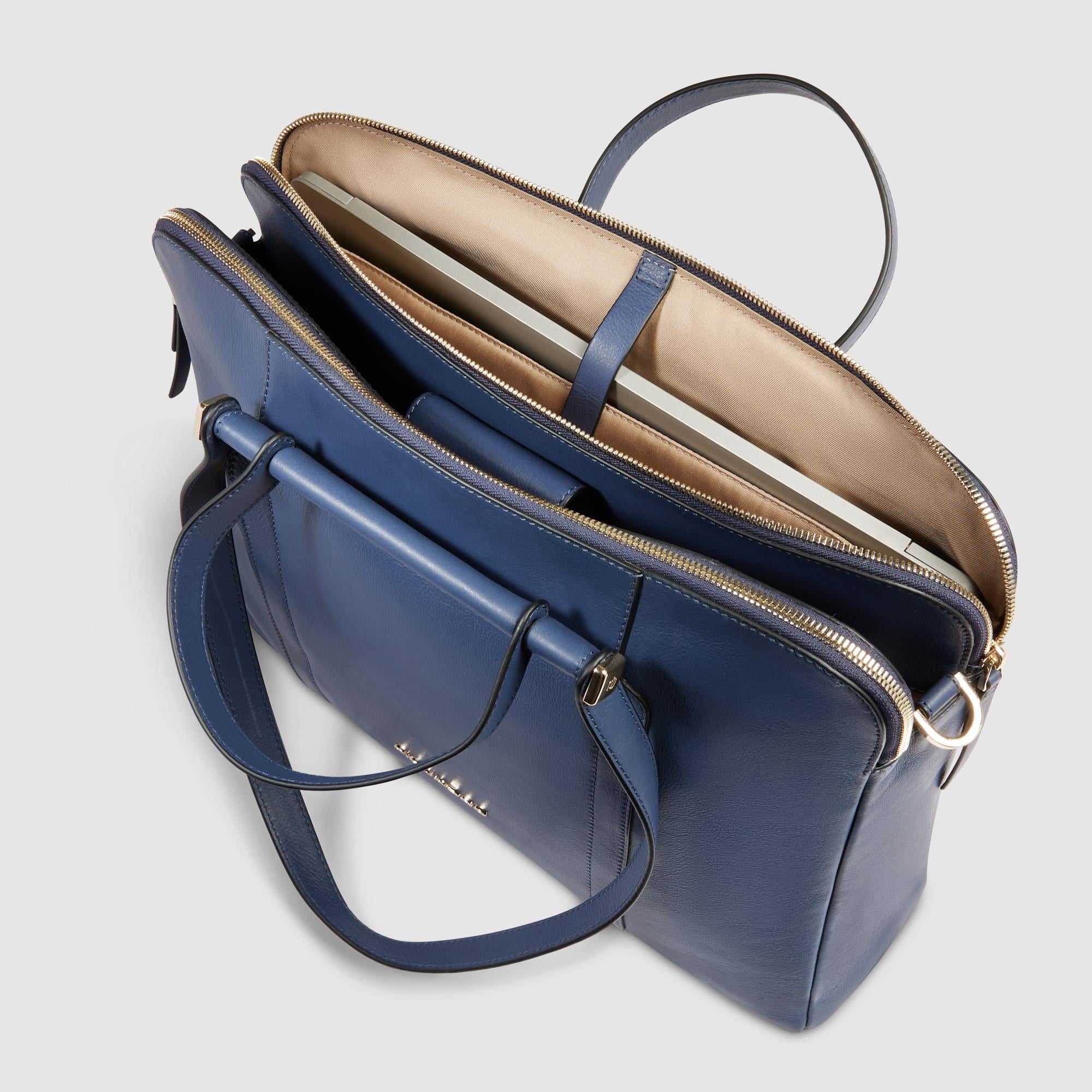Piquadro Patricia Laptop Tasche 15 Zoll Schwarz Damen Leder