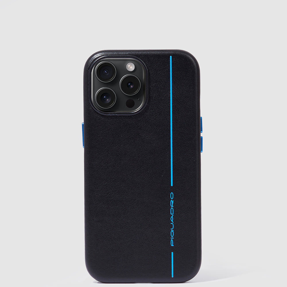 Piquadro Connequ iPhone 15 Pro Hülle Leder Rot 6,1 Zoll