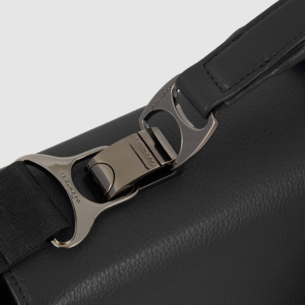 Piquadro Modus Aktentasche 15,6 Zoll schwarz Leder erweiterbar