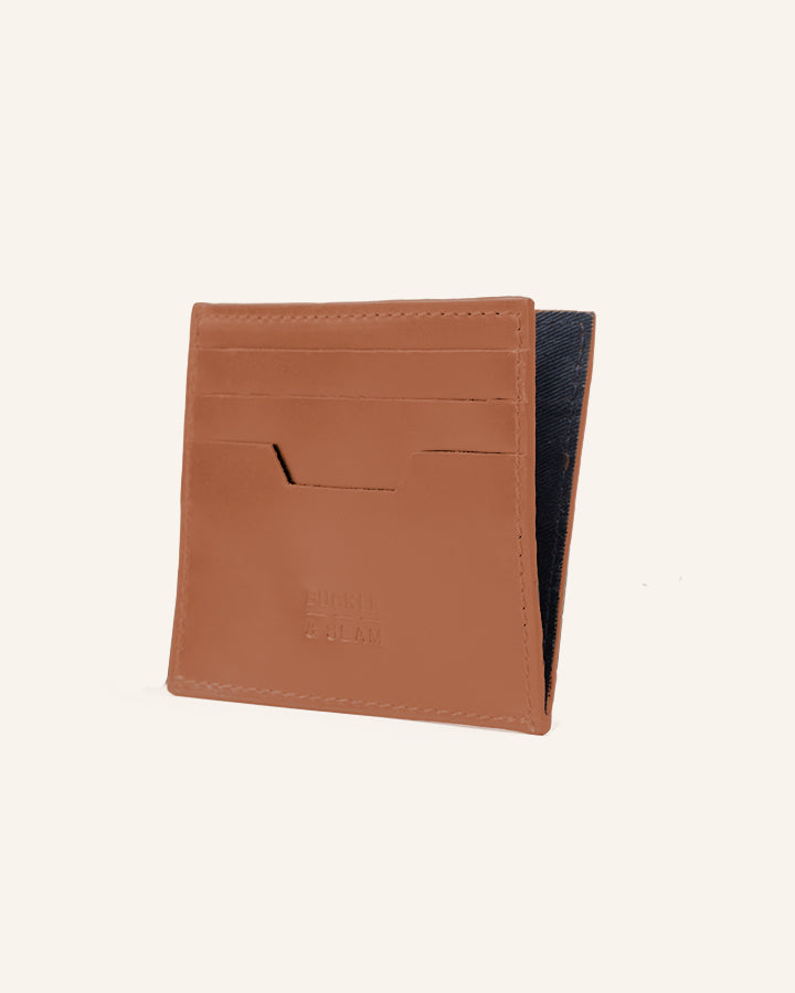 Buckle & Seam Sterling Card Holder Leder Braun 6 Karten