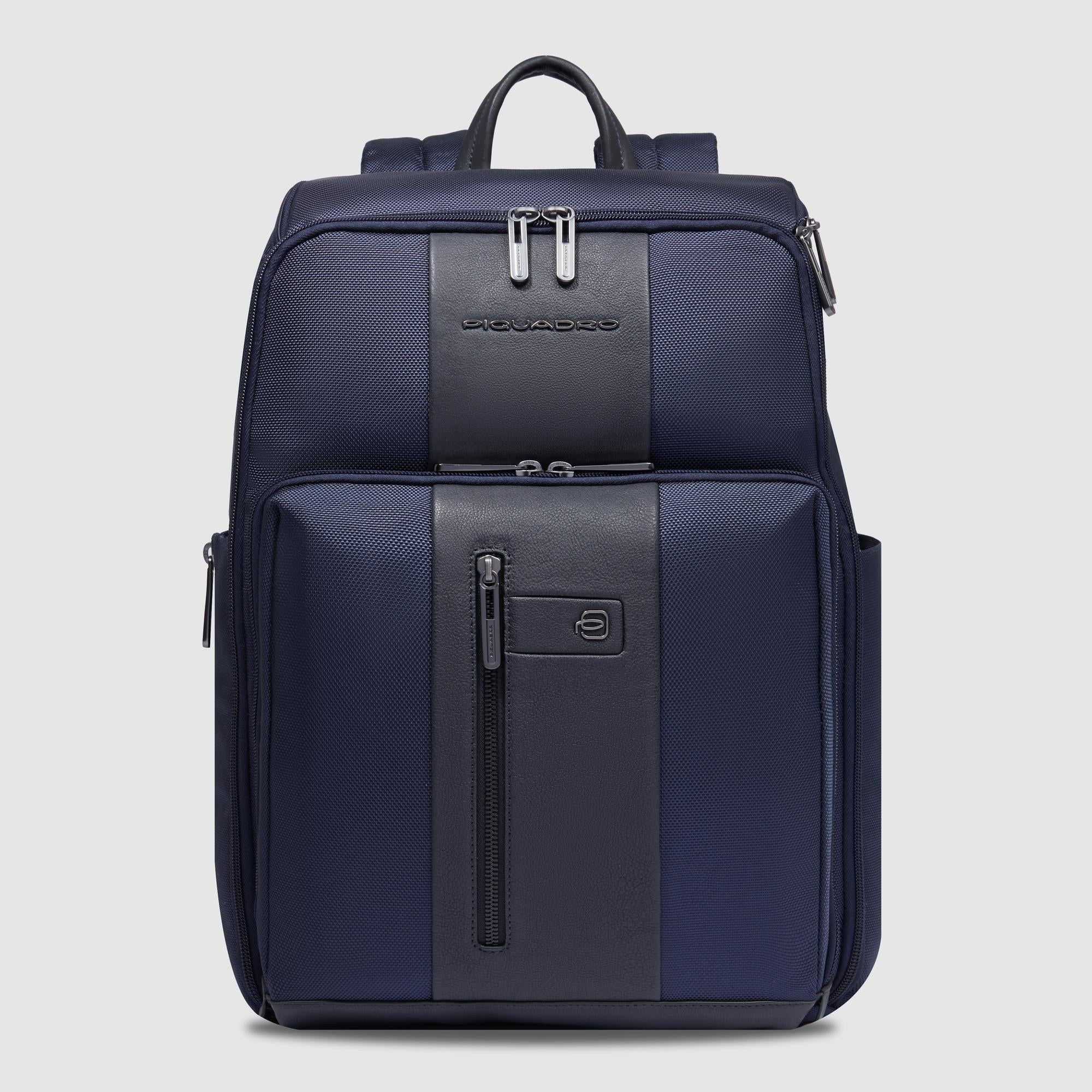 Piquadro Black Square Rucksack 15,6 Zoll Grau Stoff