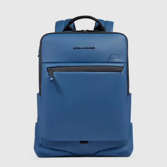 Piquadro Corner 2.0 Laptop-Rucksack 14 Zoll Blau wasserdicht