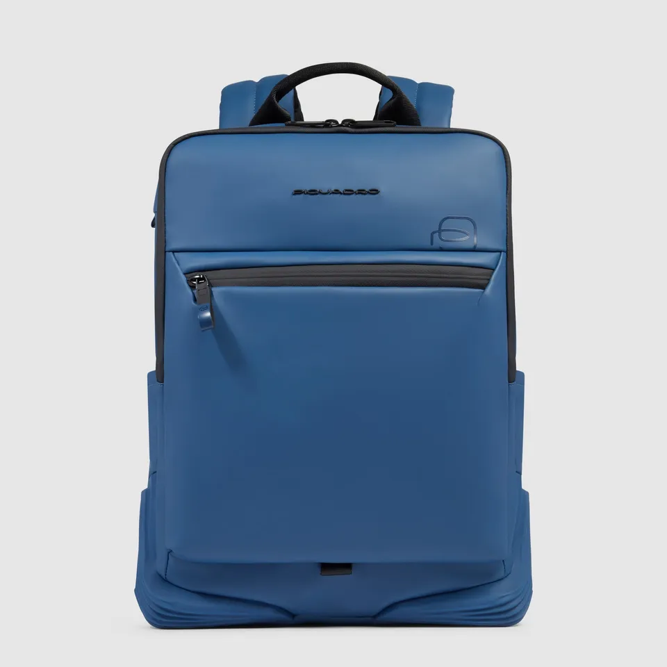 Piquadro Corner 2.0 Laptop-Rucksack 14 Zoll Blau wasserdicht