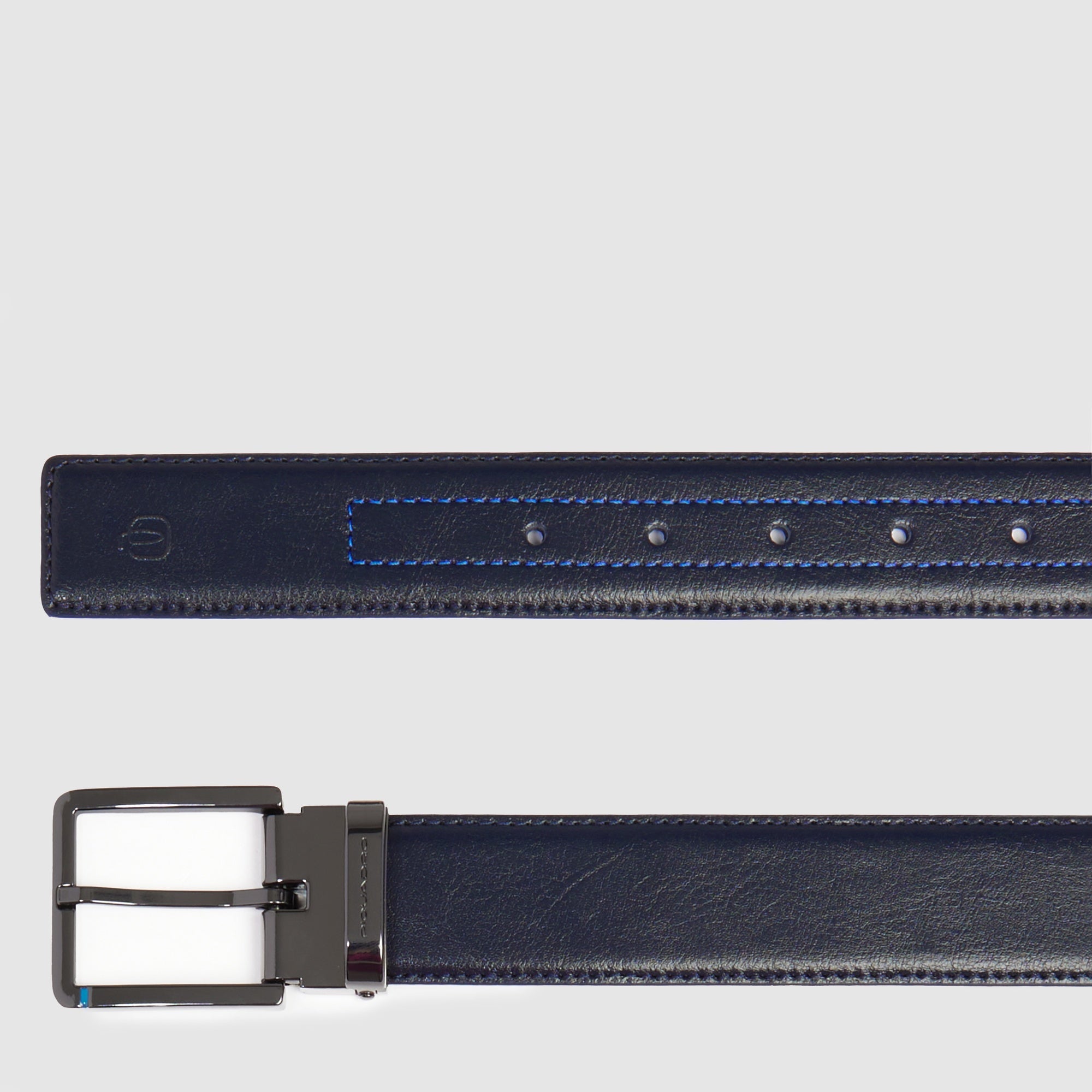 Piquadro Blue Square Gürtel Herren blau Leder Dornschließe