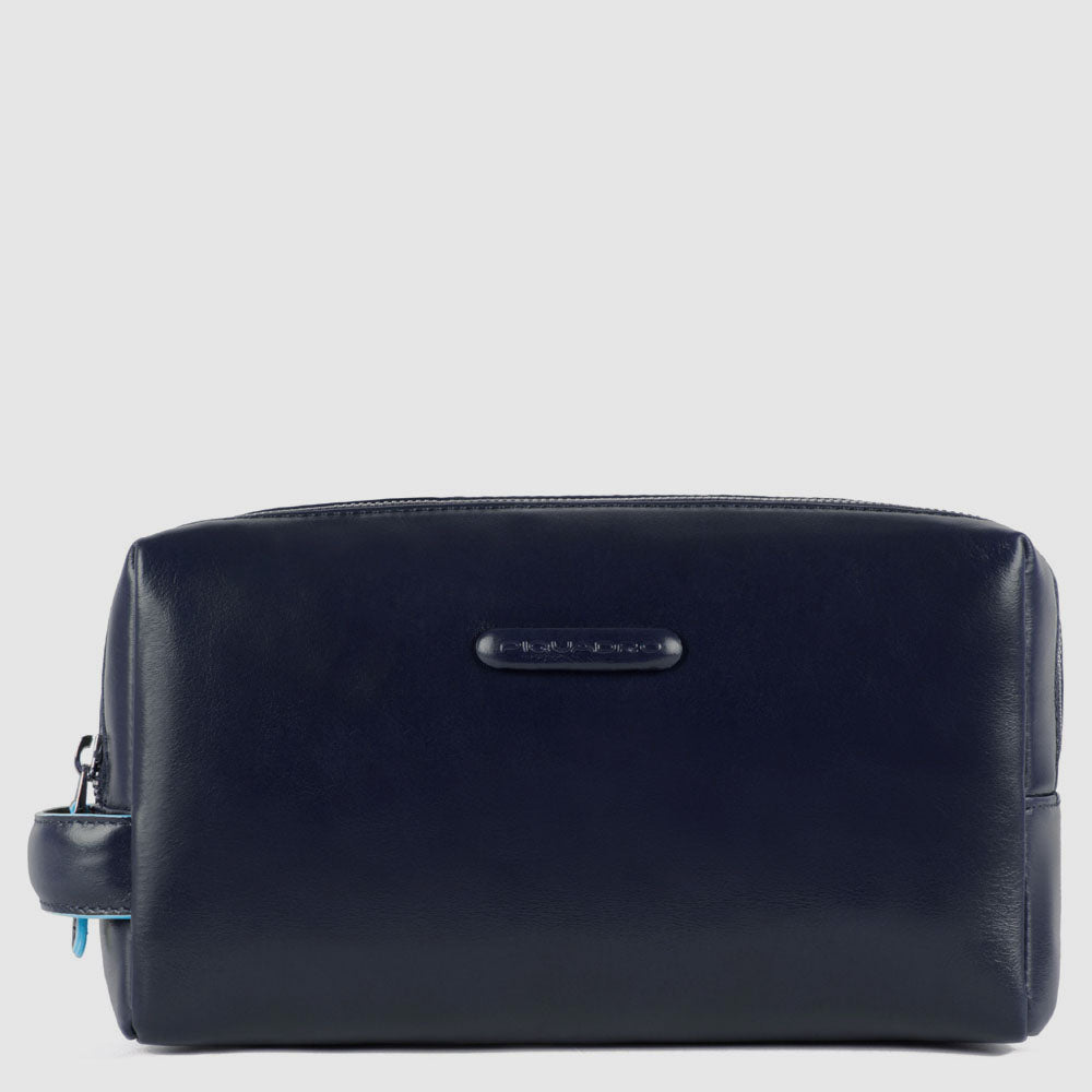 Piquadro PQ-Light Beauty Case Leder Herren 2 Fächer schwarz