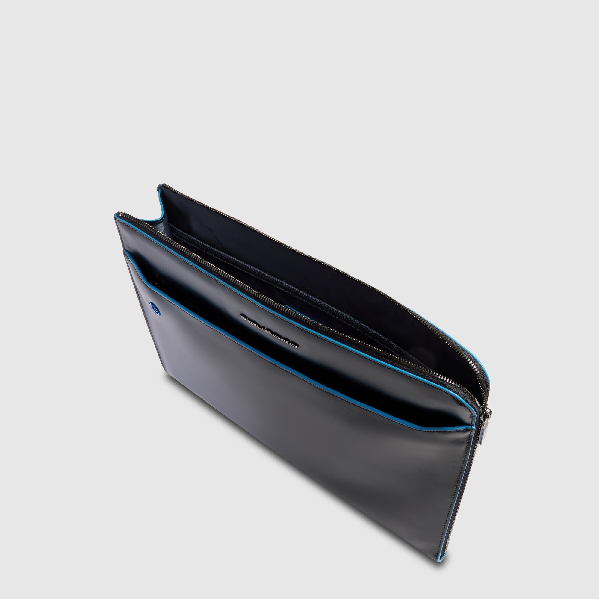 Piquadro Black Square Laptoptasche 13,3 Zoll Leder schwarz