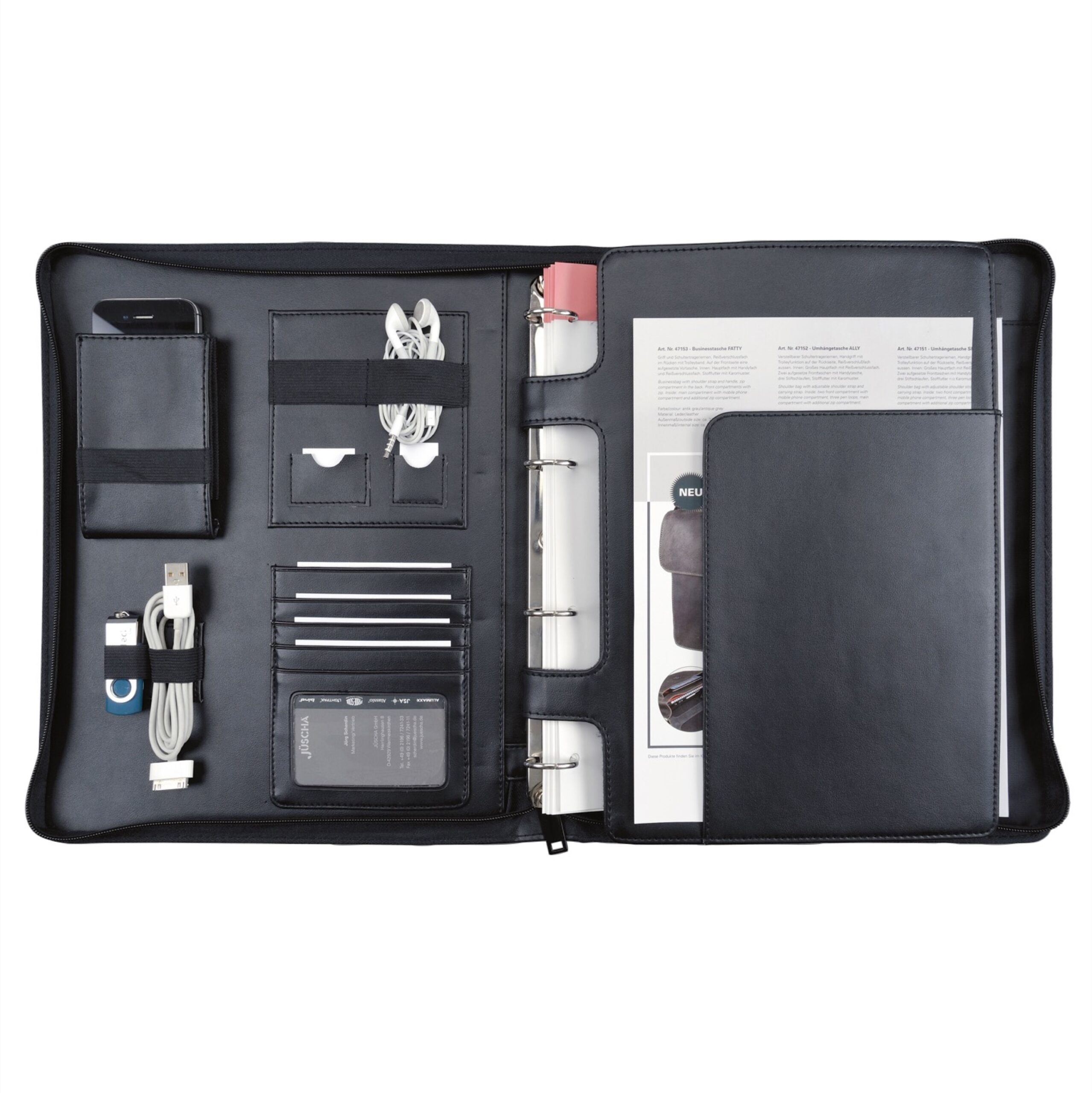 Lightpak Imperia Orgamappe A4 Schwarz mit Tablethülle