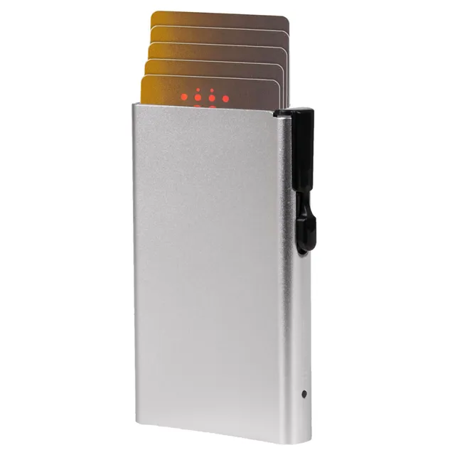 Lightpak Clicksafe Tresor Kartenetui silber 8 Karten RFID