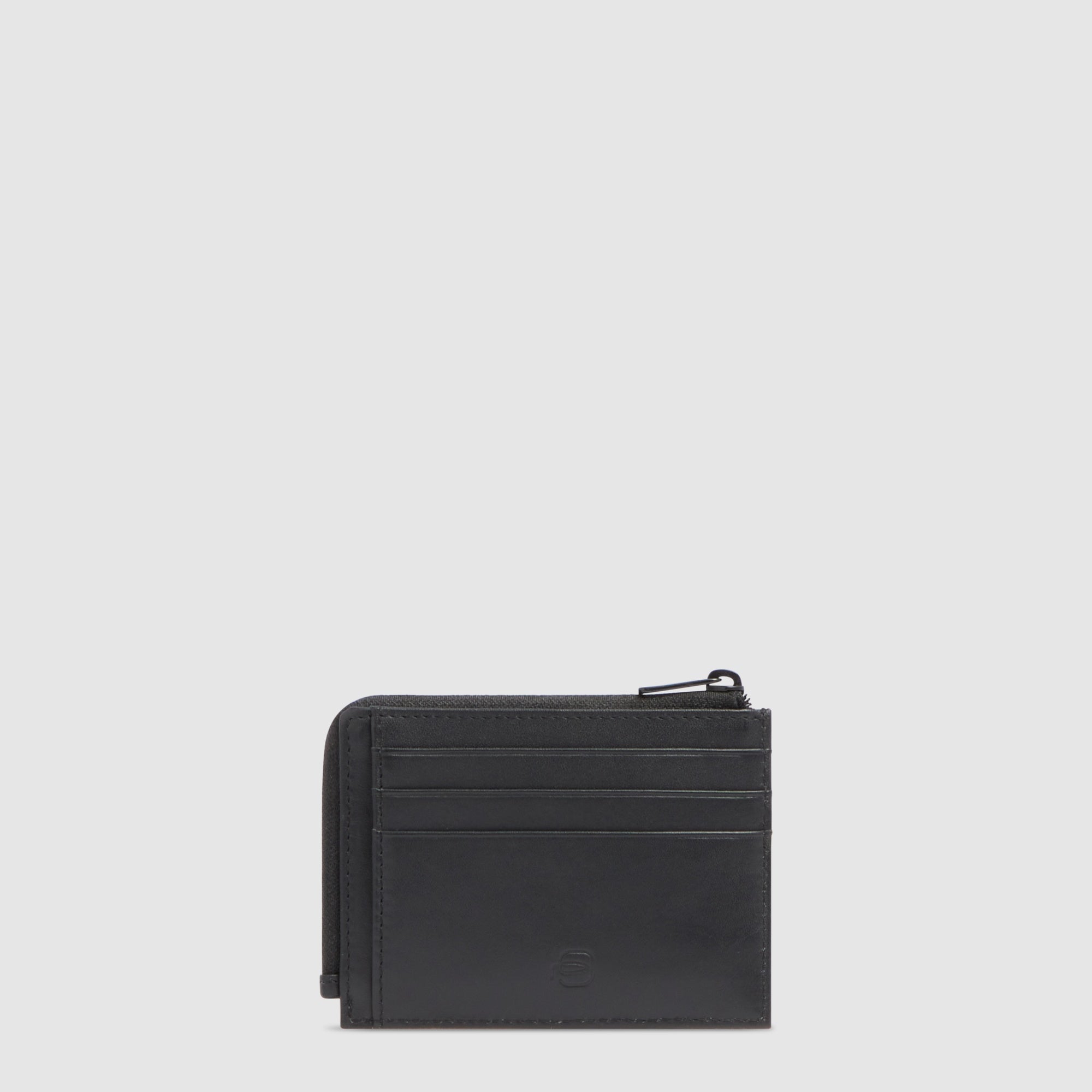 Piquadro Blue Square Geldbörse Leder Schwarz Kartenfach