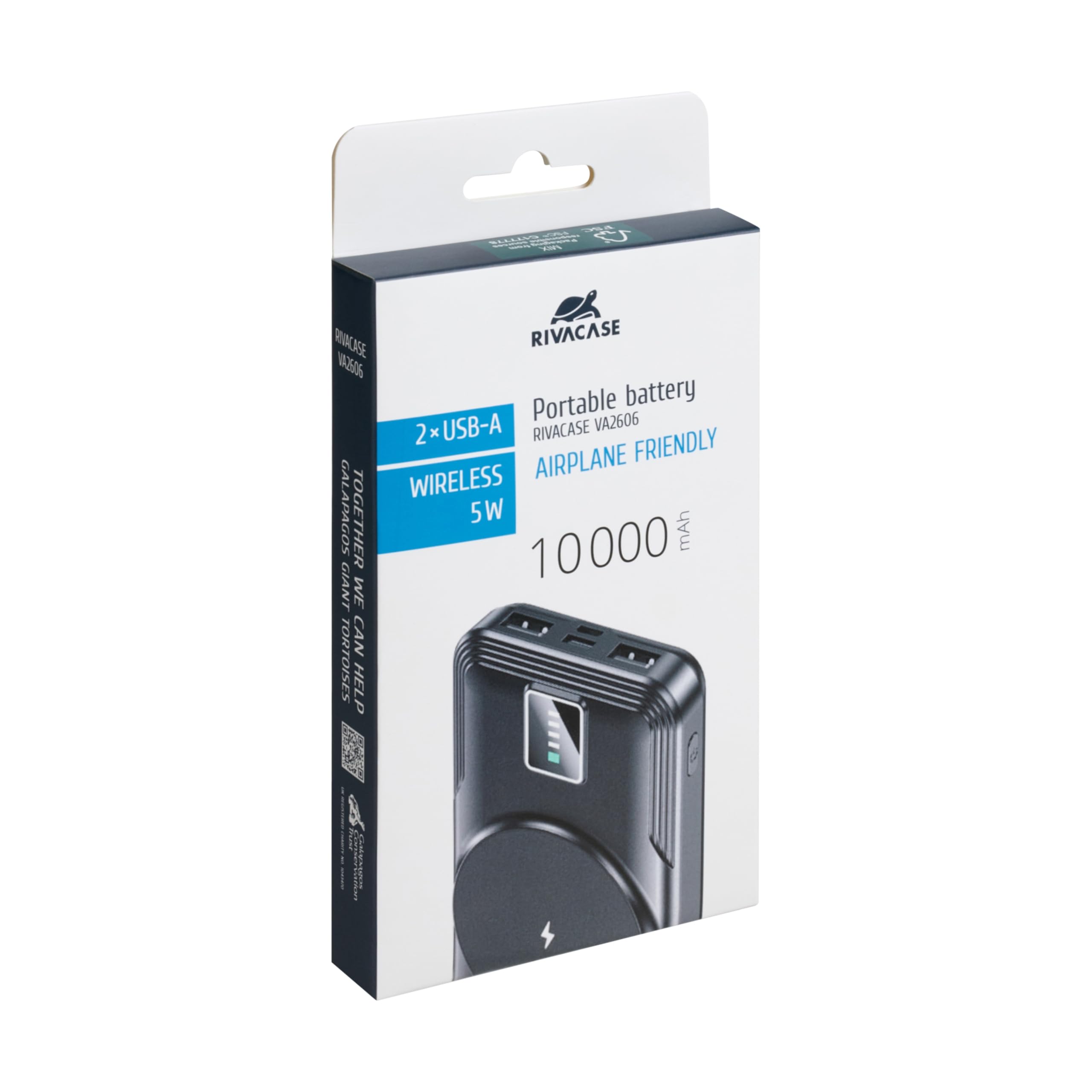 RIVACASE RIVAPOWER VA2606 Powerbank 10000 mAh kabellos