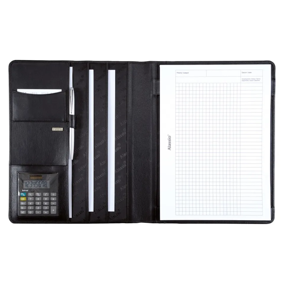 Lightpak CREMONA Schreibmappe A4 schwarz Nappaleder