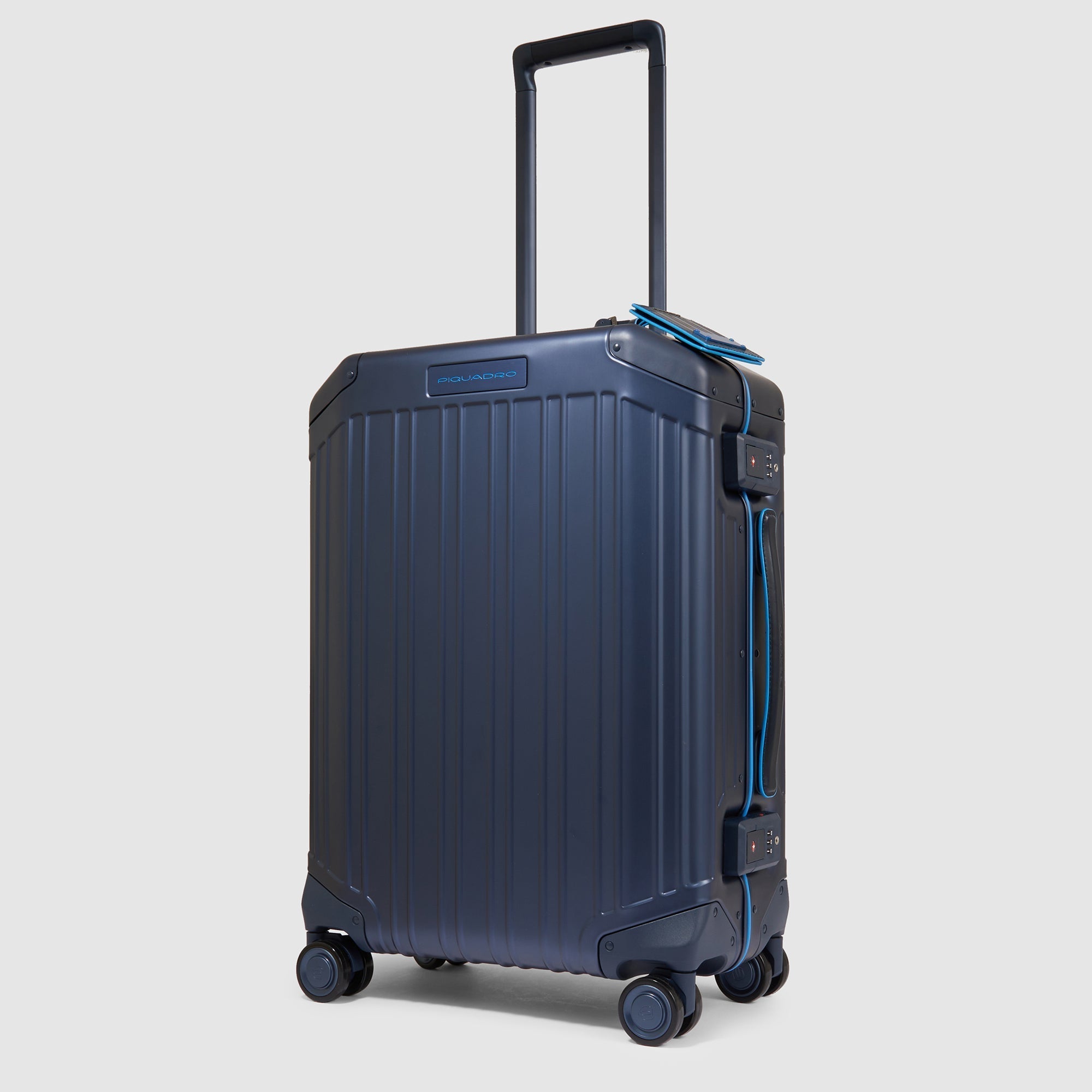 Piquadro PQ-Light Kabinentrolley slim Aluminium Blau