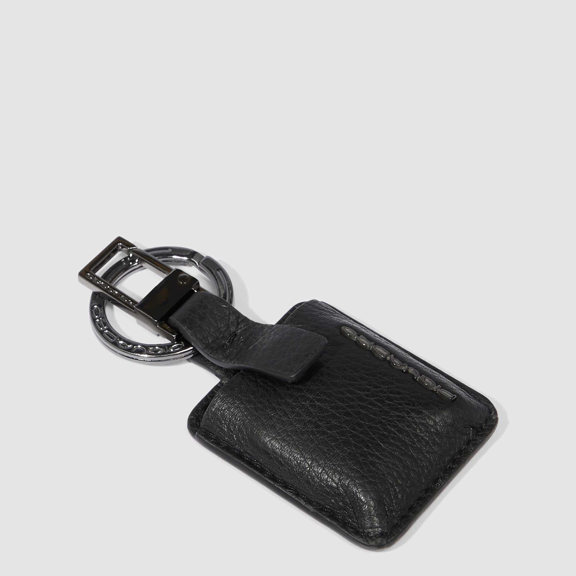 Piquadro Connequ Schlüsselanhänger Karabiner Leder Schwarz