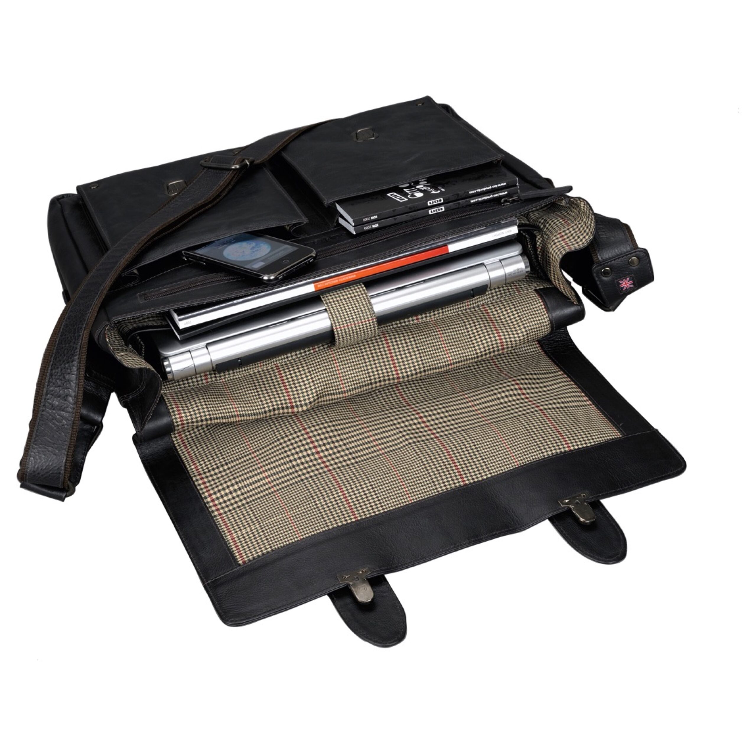 Lightpak TANK Umhängetasche Leder dunkelbraun Laptop
