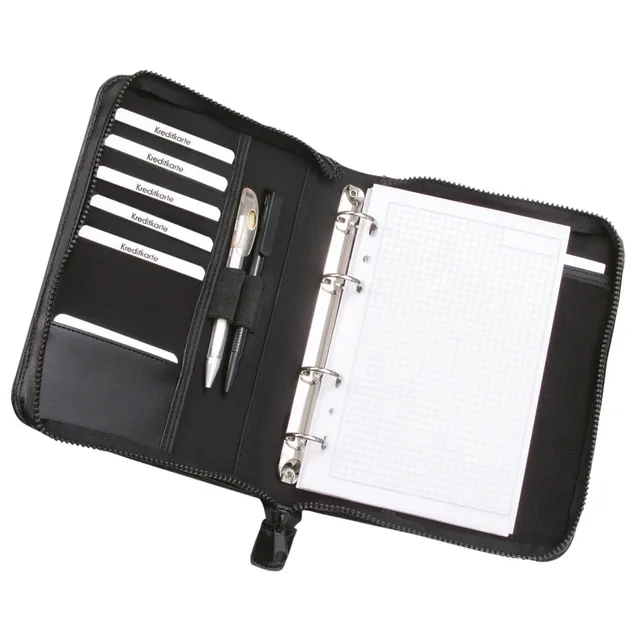 Lightpak Luino Ringbuchmappe A5 schwarz mit Ringmechanik