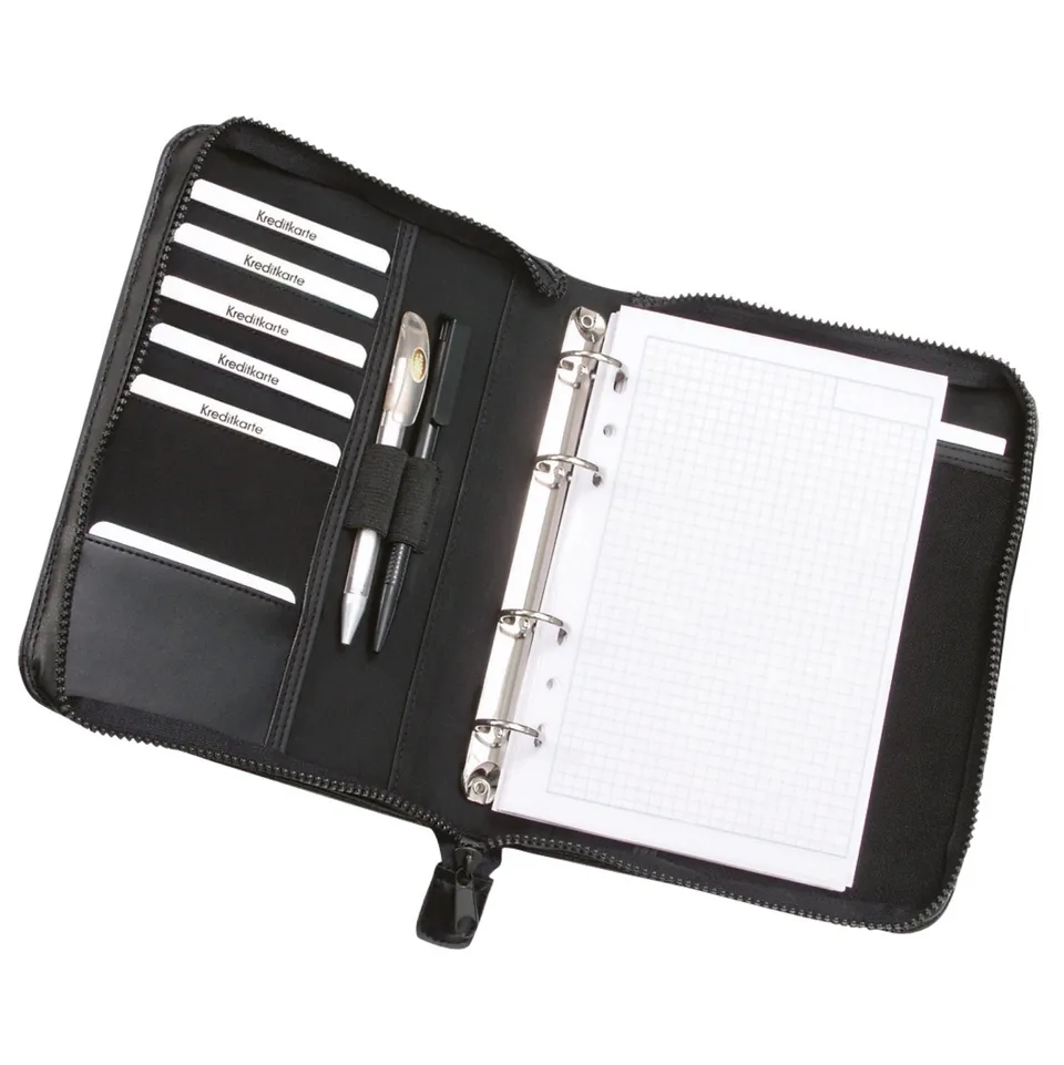Lightpak Luino Ringbuchmappe A5 schwarz mit Ringmechanik