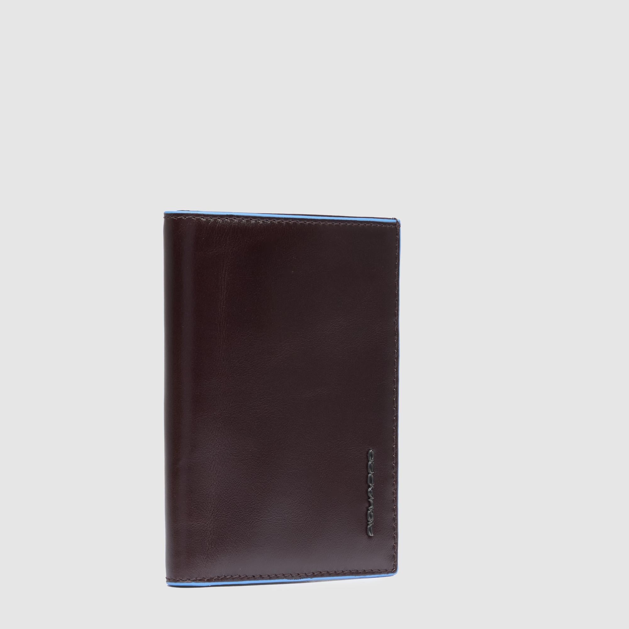 Piquadro Blue Square Geldbörse Hochformat schwarz Leder RFID