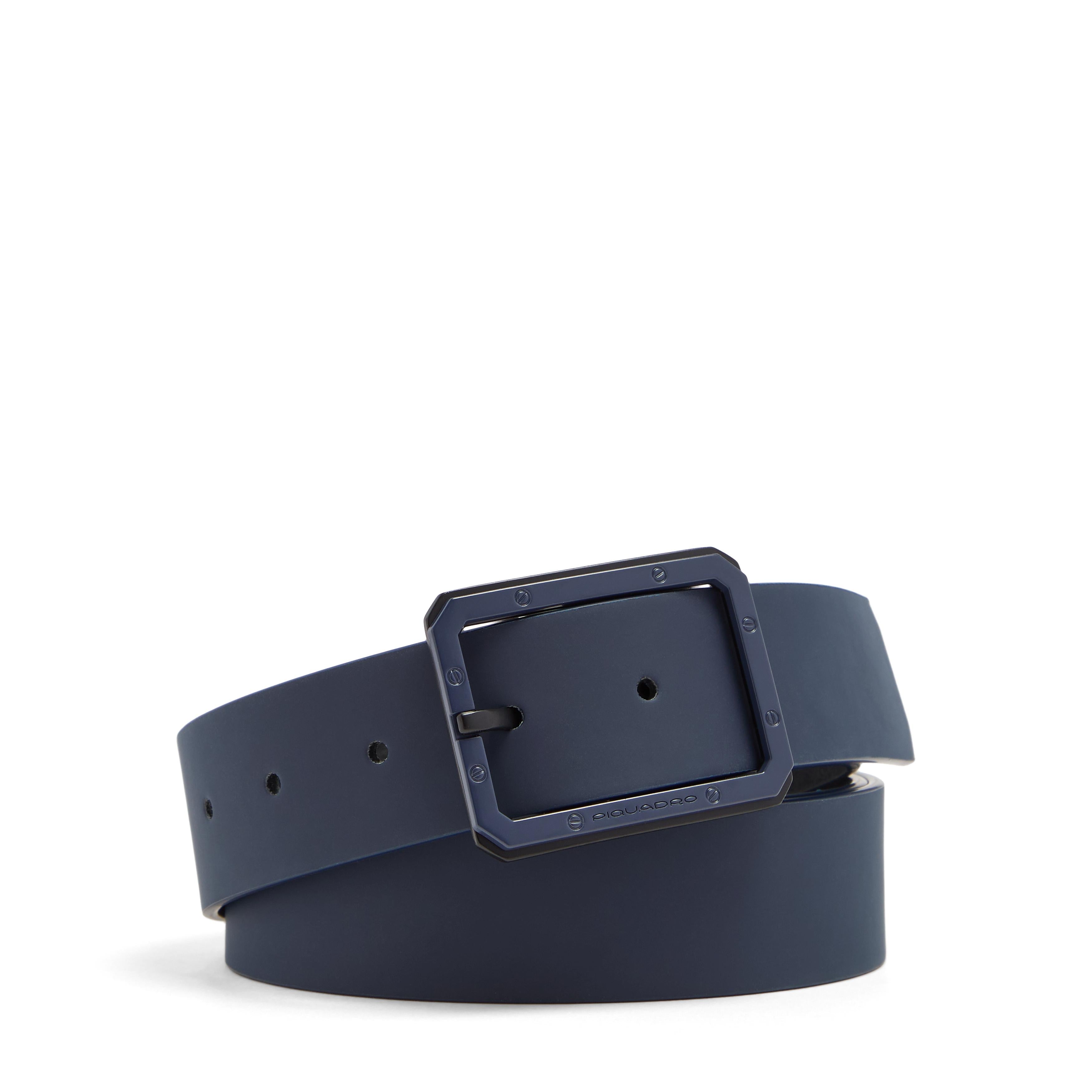 Piquadro Blue Square Herrengürtel Leder blau Dorn