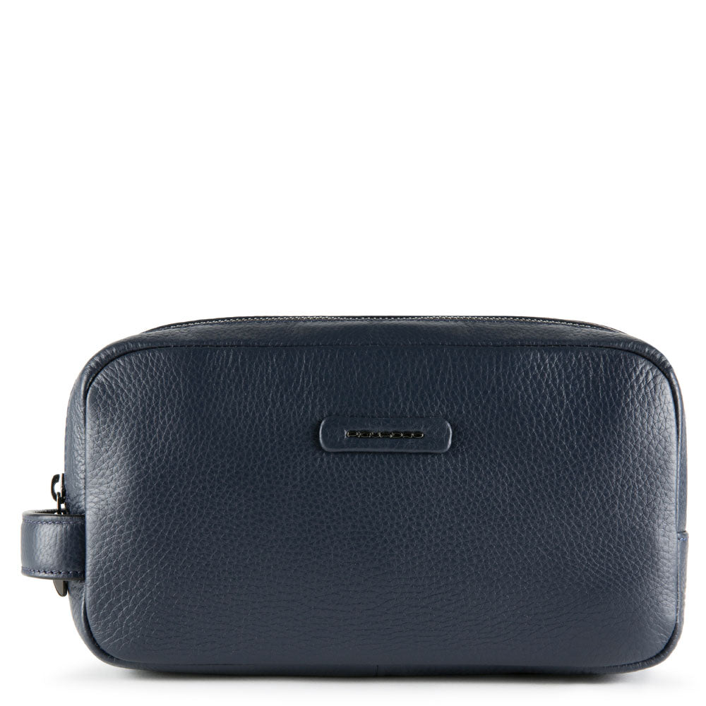 Piquadro PQ-Light Beautycase Leder Herren Schwarz 2 Fächer