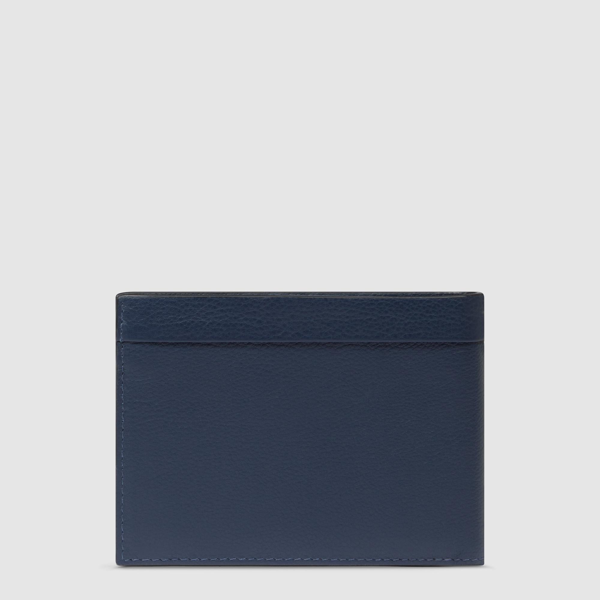 Piquadro Blue Square Geldbörse Leder schwarz RFID Münzfach